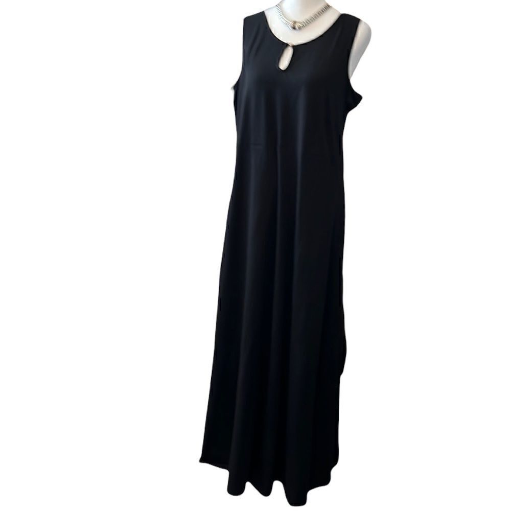 Talbots plus LB maxi dress w/extra button cute keyhole detail at front neck NWOT